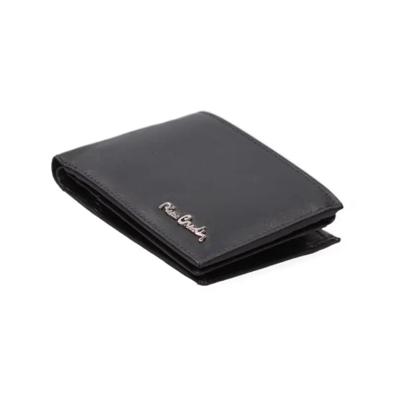 Pierre cardin, set de curea si portofel de piele 2 piese, negru, model cz001